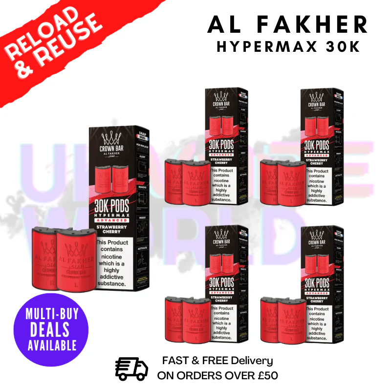 Strawberry Cherry AL Fakher 30K Box Of 5 Replacement Pods