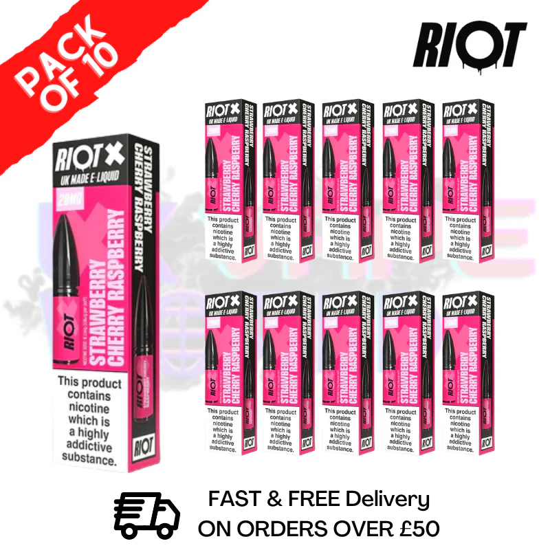 Strawberry Cherry Raspberry Riot X Nic Salt Box Of 10