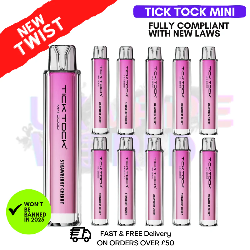 Strawberry Cherry Tick Tock Mini 2000 Box Of 10