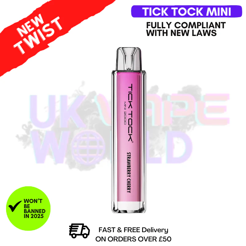 Strawberry Cherry Tick Tock Mini 2000 Puff Kit