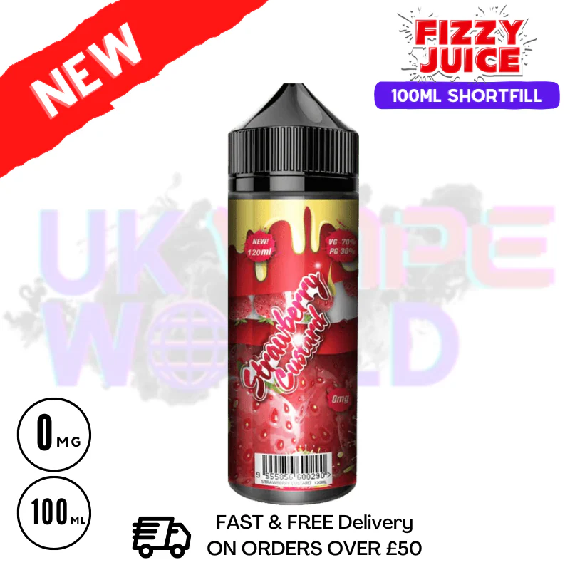 Strawberry Custard Fizzy Juice 100ml E-Liquid - £7.89