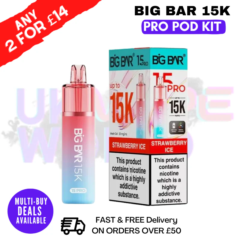 Strawberry Ice Big Bar 15K Prefilled Pod Kit - £7.89