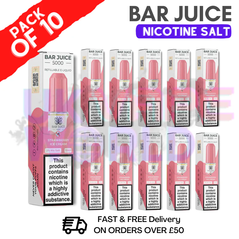 Strawberry Ice Cream Bar Juice 5000 Nic Salt | Box of 10 | ONLY £13.99