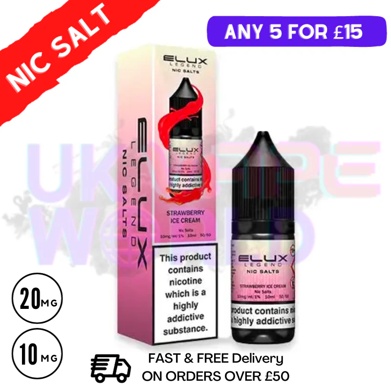 Strawberry ICE CREAM Elux Legend Nic Salt 10ML eLiquid