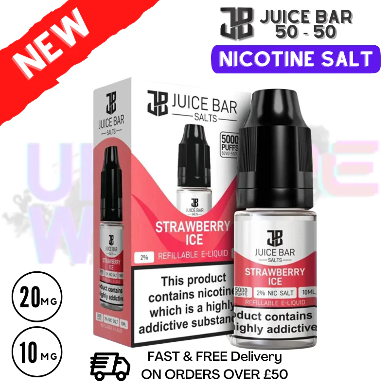 Strawberry Ice Juice Bar Nic Salt 10ML eLiquid Only £1.99