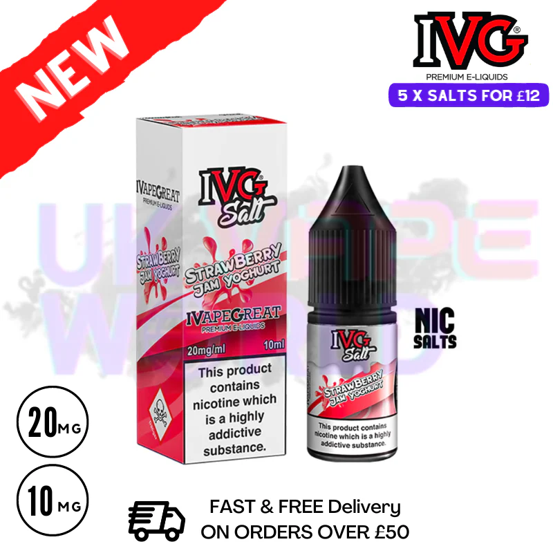 Strawberry Jam Yoghurt IVG Salt 10ml Nic Eliquid