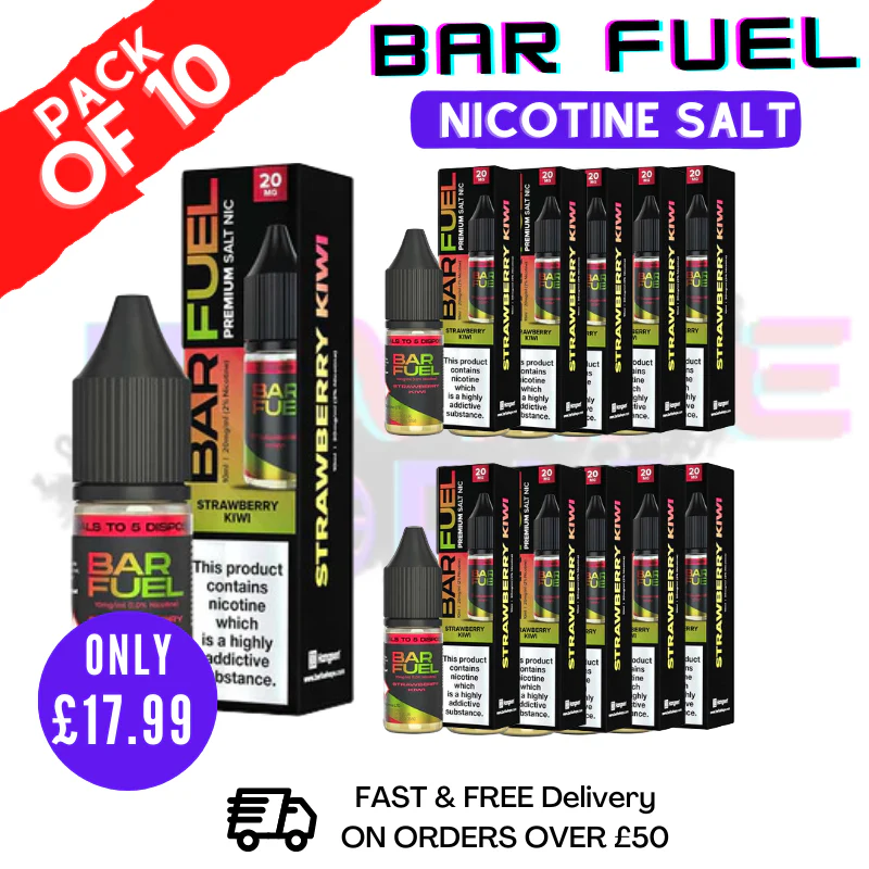 Strawberry Kiwi Bar Fuel Nic Salt BOX OF 10