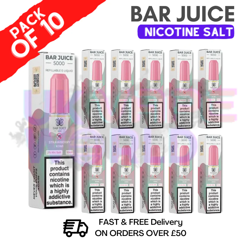 Strawberry Kiwi Bar Juice 5000 Nic Salt | Box of 10 | ONLY £13.99