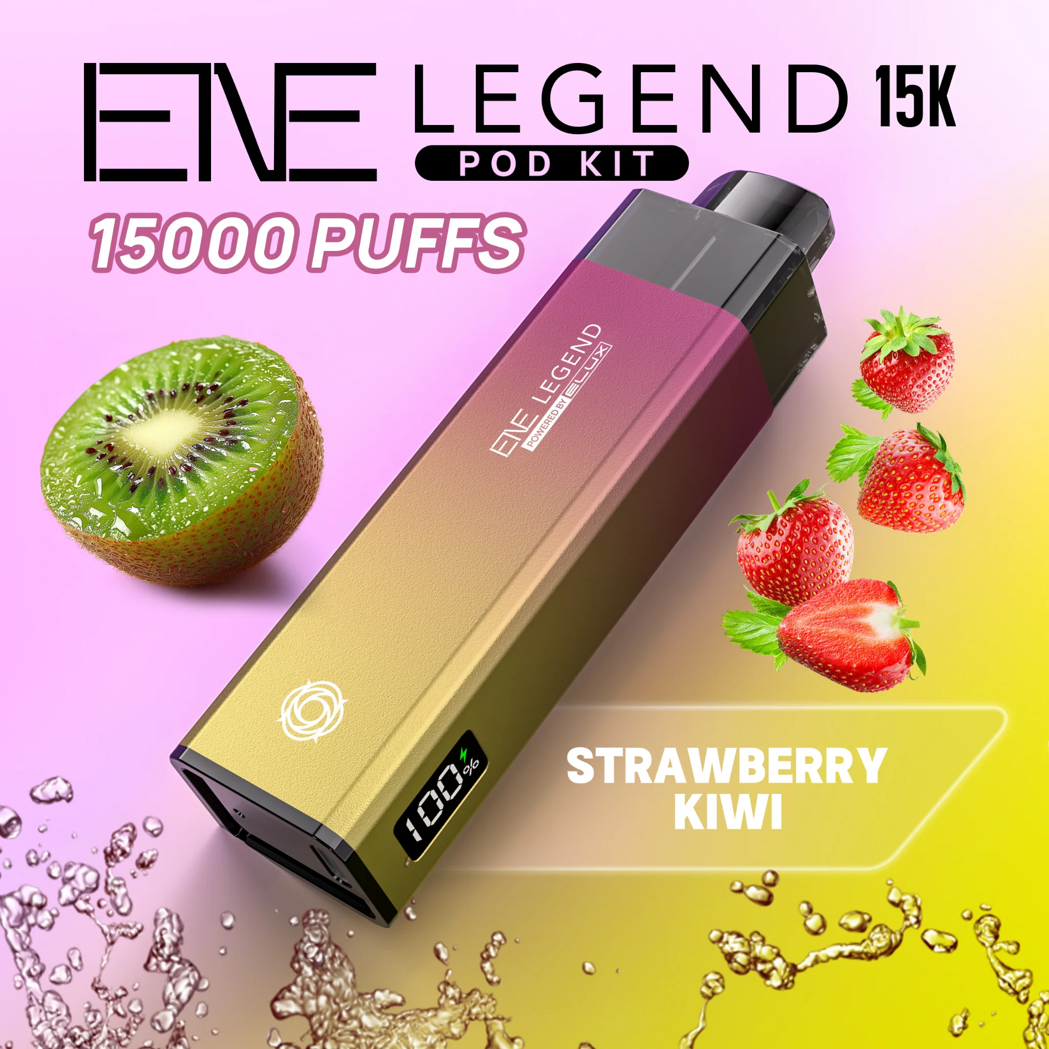 Strawberry Kiwi Elux Legend 15K Puff Prefilled Pod Kit - £6.89