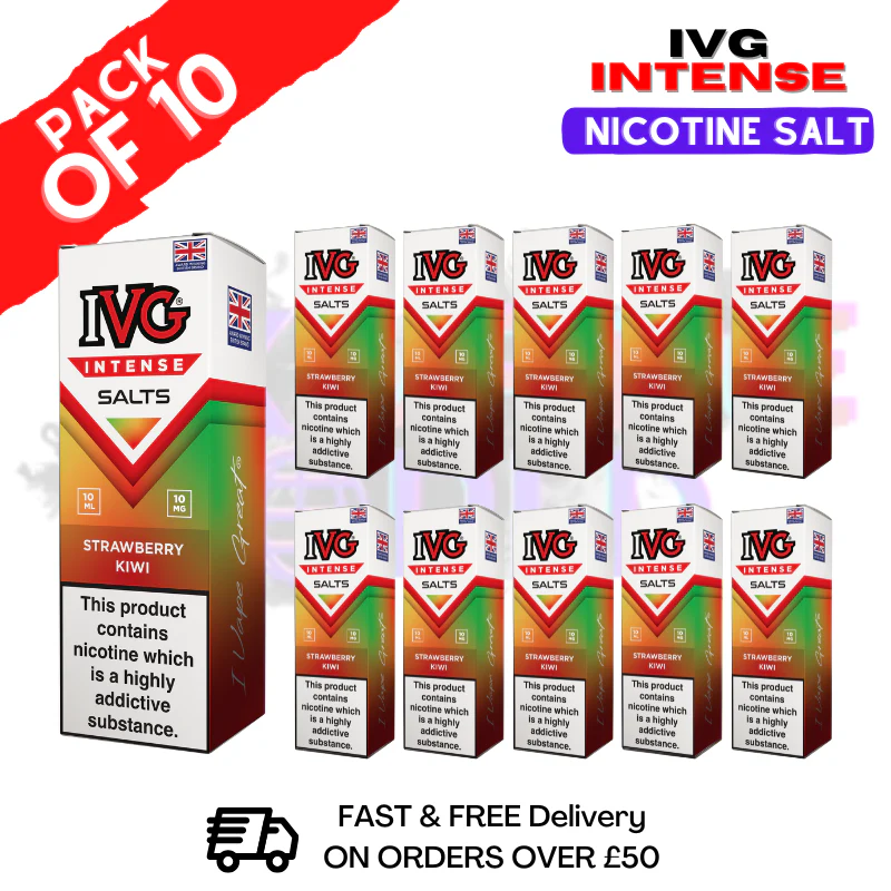 Strawberry Kiwi IVG Intense Nic Salt Box Of 10