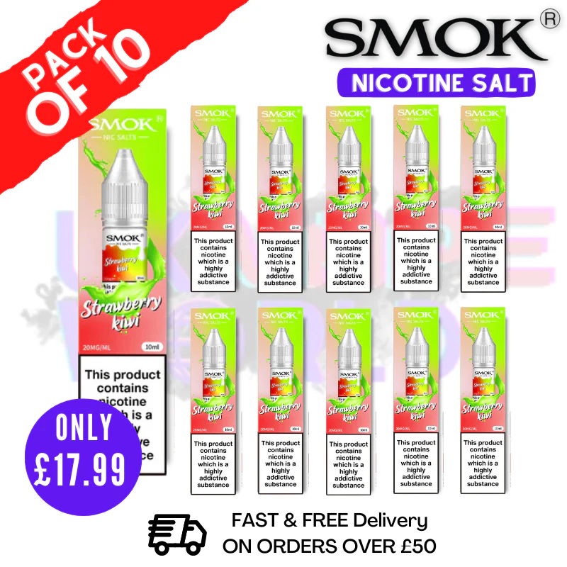 Strawberry Kiwi Smok Nic Salt E Liquid BOX OF 10