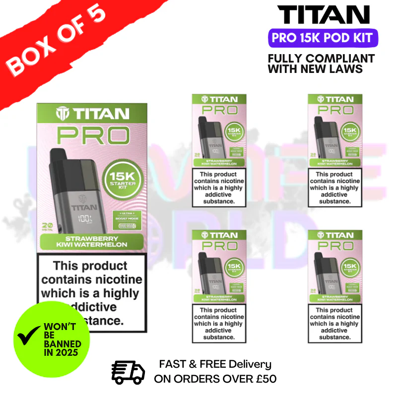 Strawberry Kiwi Watermelon Titan Pro 15K Pod Kit Box of 5