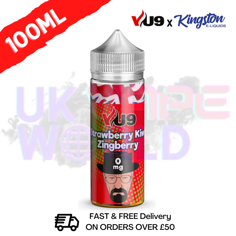 Strawberry Kiwi Zingberry Shortfill Juice 100ML Eliquid - VU9 x Kingston