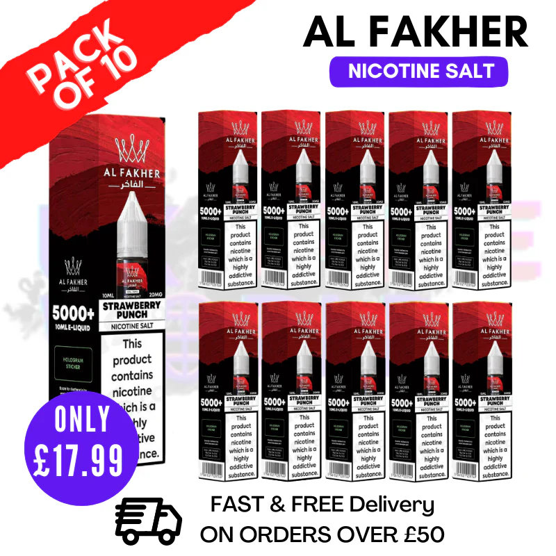 Strawberry Punch Al Fakher 5000+ Nic Salt BOX OF 10