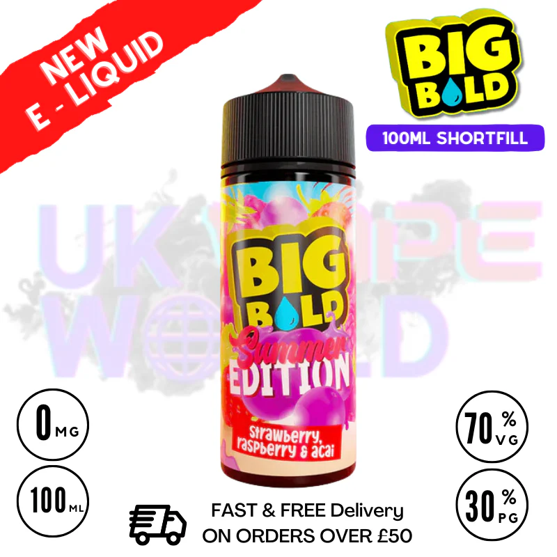 Strawberry Raspberry & ACAI Big Bold Vape Juice 100ml