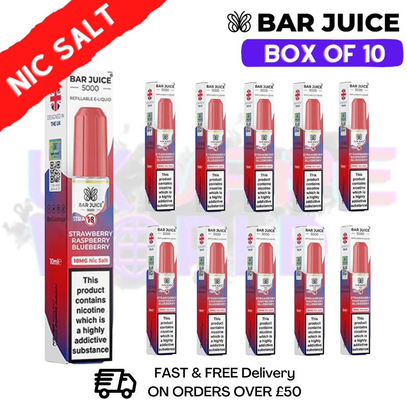 Strawberry Raspberry Blueberry Bar Juice 5000 Nic Salt | Box of 10 | ONLY £13.99