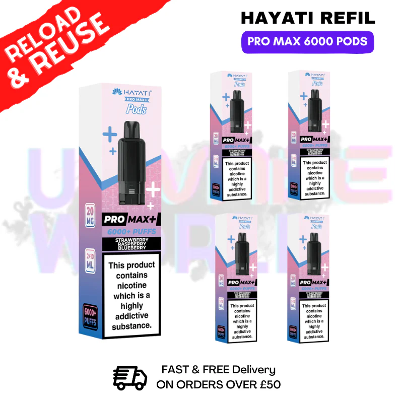 Strawberry Raspberry Blueberry Hayati ProMax 6K Replacement Pods Box Of 5