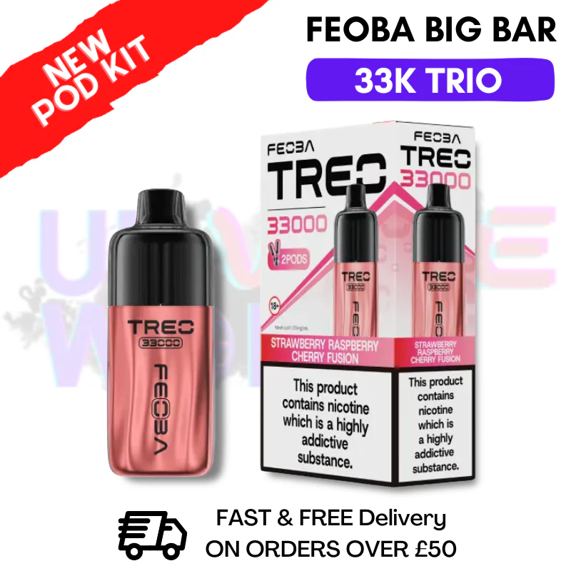 Strawberry Raspberry Cherry Fusion Feoba Treo 33K Puff Pod Kit