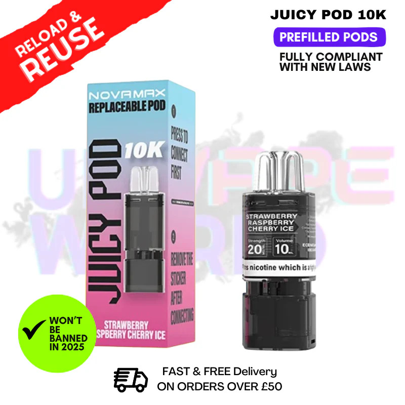 Straw Rasp Cherry ICE Juicy Pod 10K Replacement Pod