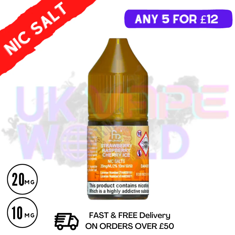 Strawberry Raspberry CHERRY ICE - RandM Tornado 7000 Nic Salt 10ML eLiquid