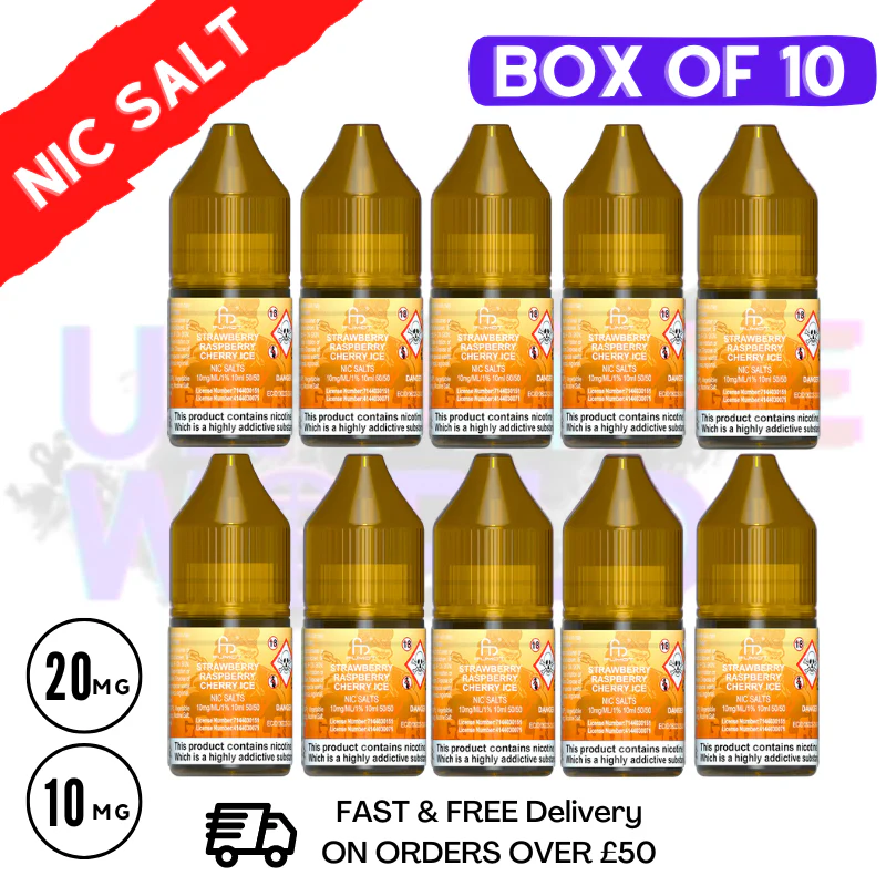 Strawberry Raspberry Cherry Ice RandM Tornado 7000 Nic Salt BOX OF 10