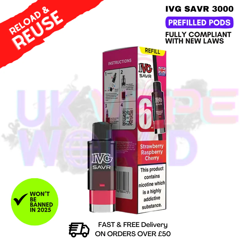 Strawberry Raspberry Cherry IVG 3K Replacement Pod