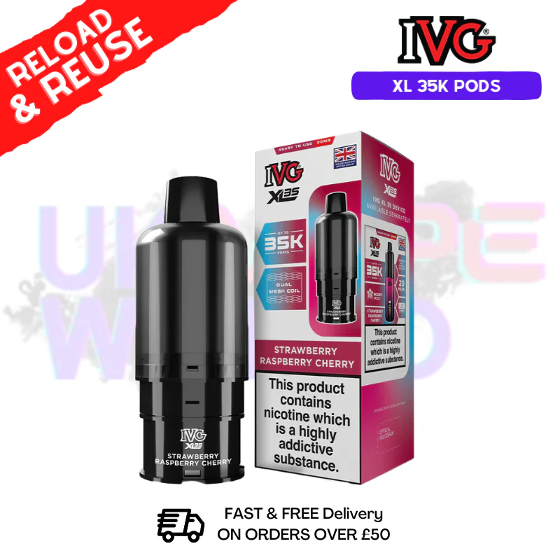 Strawberry Raspberry Cherry IVG XL 35k Prefilled Pods