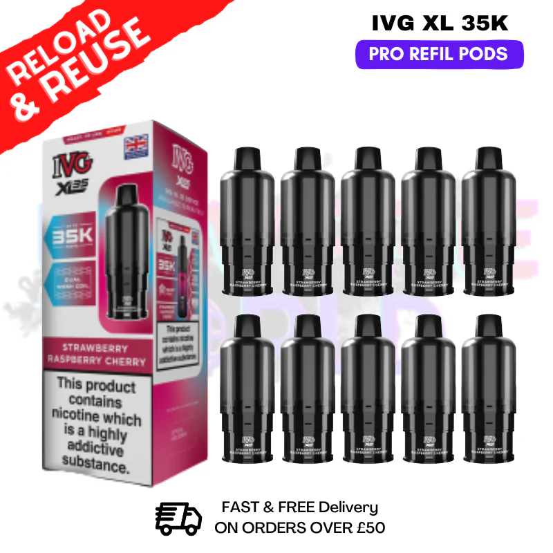 Straw Rasp Cherry IVG XL 35K Replacement Pods Box Of 10