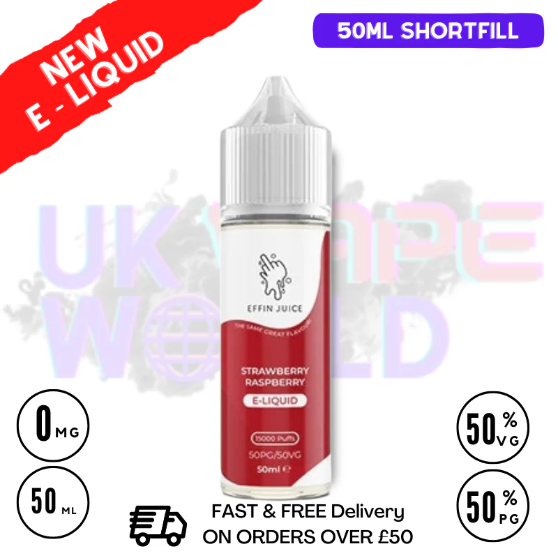 Strawberry Raspberry EFFIN Juice 50ML Shortfill Eliquid - ONLY £4.00