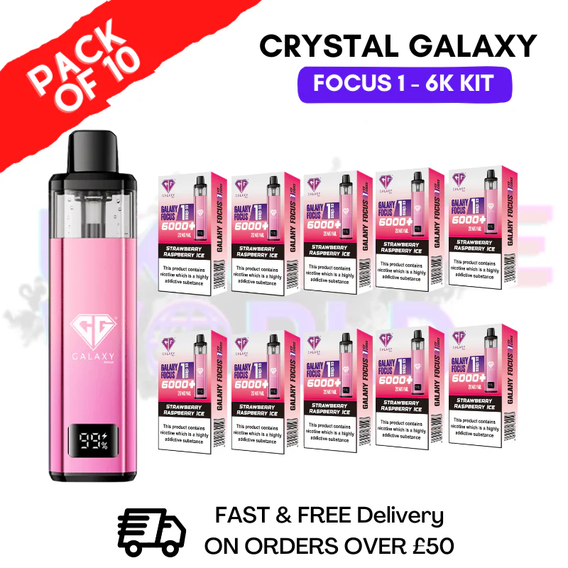 Strawberry Raspberry Ice Crystal Galaxy Focus 6K Kits Box Of 10