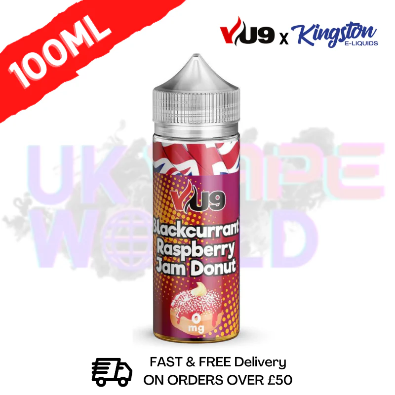 Blackcurrant Raspberry Jam Donut Shortfill Juice 100ML Eliquid - VU9 x Kingston