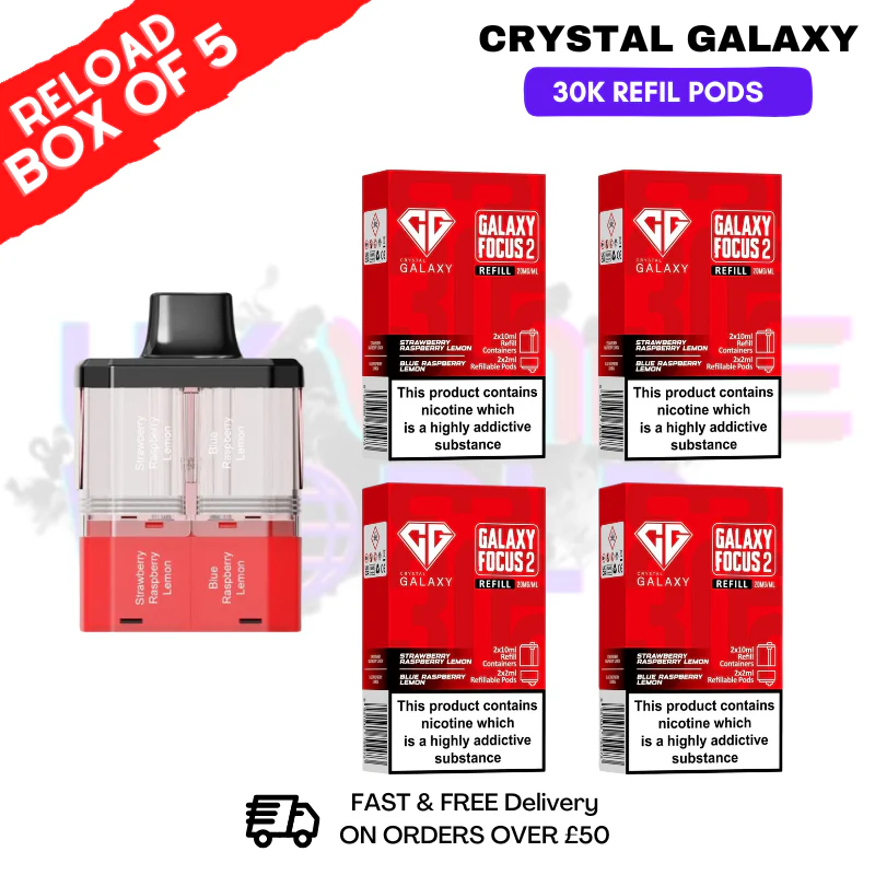 Strawberry Raspberry Lemon Crystal Galaxy 30K Replacement Pods Box Of 5