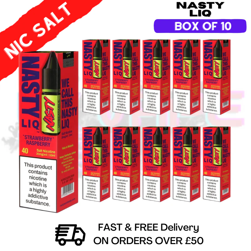 Strawberry Raspberry - NastyLiq Nic Salt Box Of 10