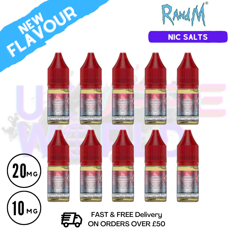 Strawberry Raspberry RandM Tornado 7000 Nic Salt BOX OF 10