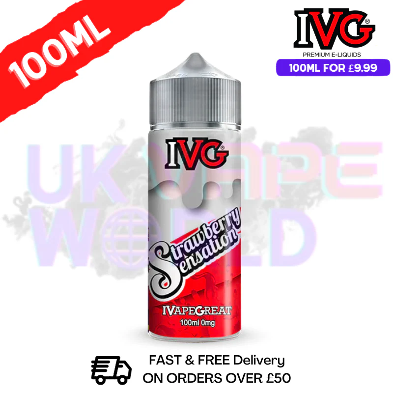 Strawberry Sensation IVG Shortfill Juice (NEW) 100ML Eliquid