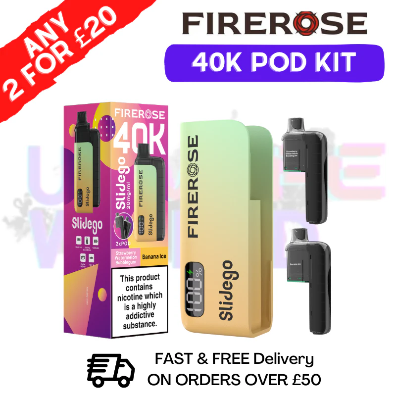 Strawberry Watermelon Bubblegum Firerose SlideGo 40K Prefilled Pod Kit