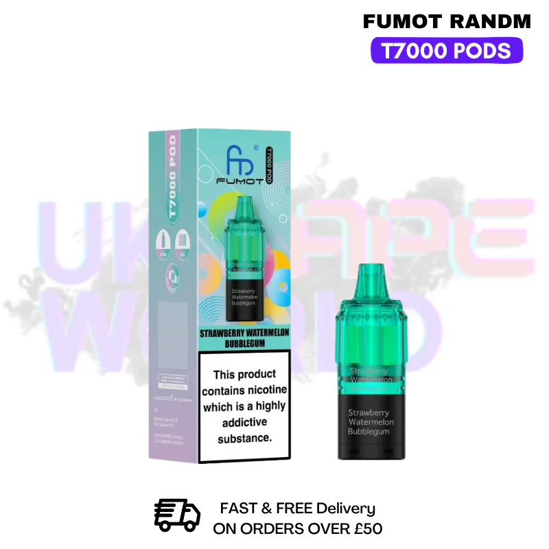 Strawberry Watermelon Bubblegum Fumot T7000 RandM 7K Replacement Pods