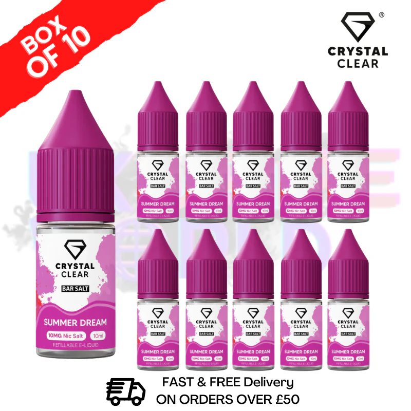 Summer Dream Crystal Clear Nic Salt Box Of 10 - Only £17.99