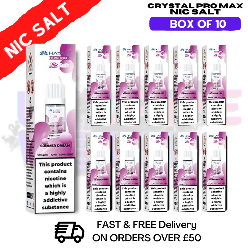 Summer Dream Hayati Crystal Bar Pro Max Pack Box Of 10 Nic Salts