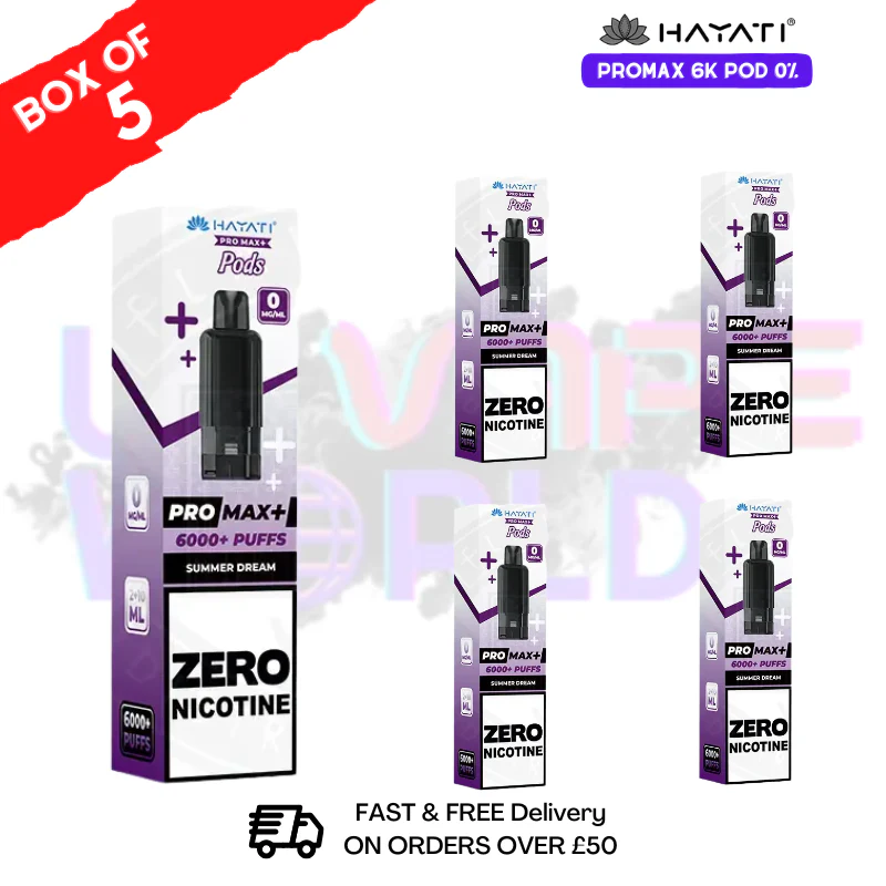 Summer Dream Hayati Pro Max 6000 ZERO NICOTINE Box of 5