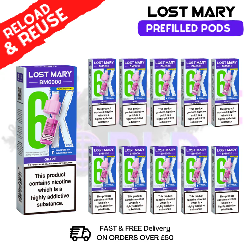 Summer Grape Lost Mary BM6000 Replacement Pods BOX OF 10