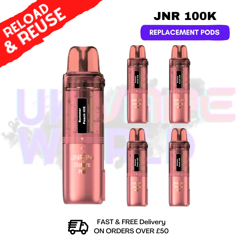 Summer Peach ICE JNR 100k Sterllarc Replacement Pods Box Of 5