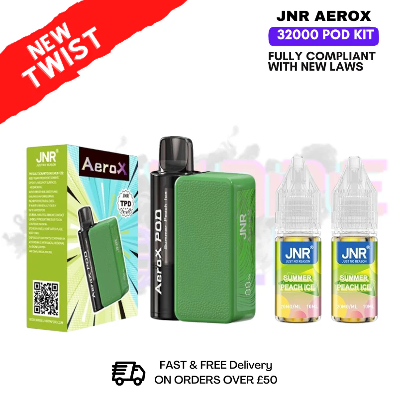 ⁠Summer Peach Ice JNR AeroX 32K 32000 Puff Pod Kit