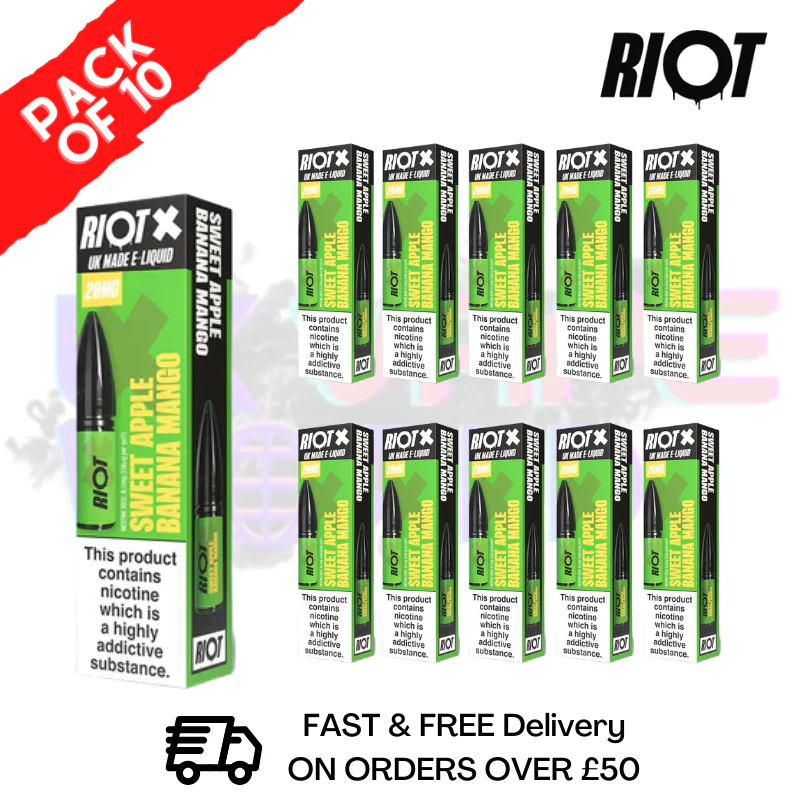 Sweet Apple Banana Mango Riot X Nic Salt Box Of 10