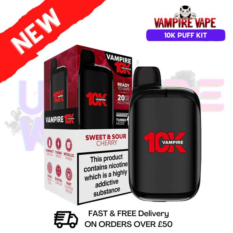 Sweet Sour Cherry Vampire Vape 10K Prefilled Pod Kit