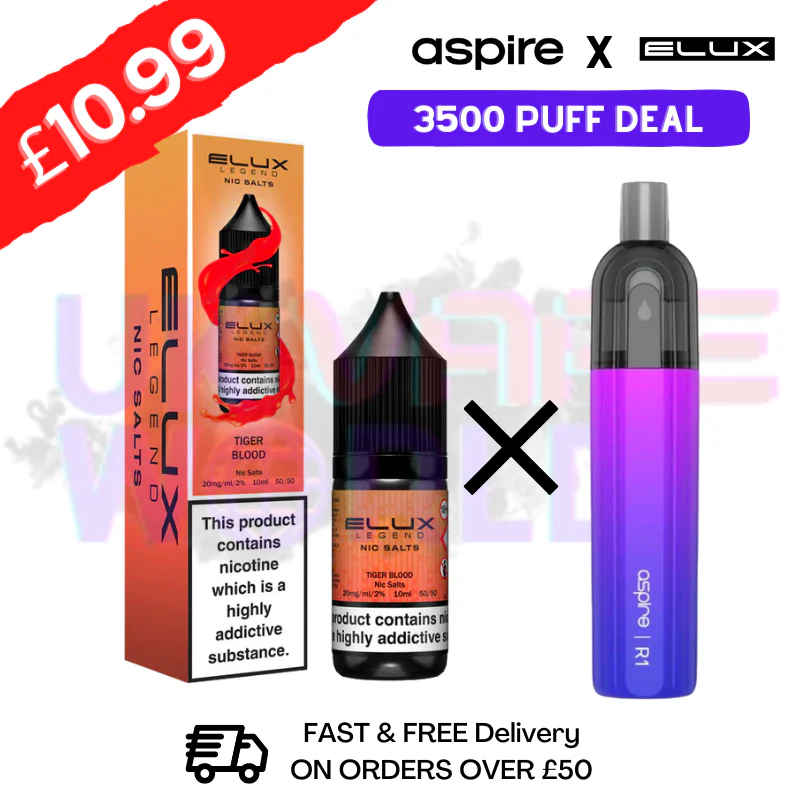 Tiger Blood ELUX LEGEND Salt 3500puff x Aspire Disposble Kit