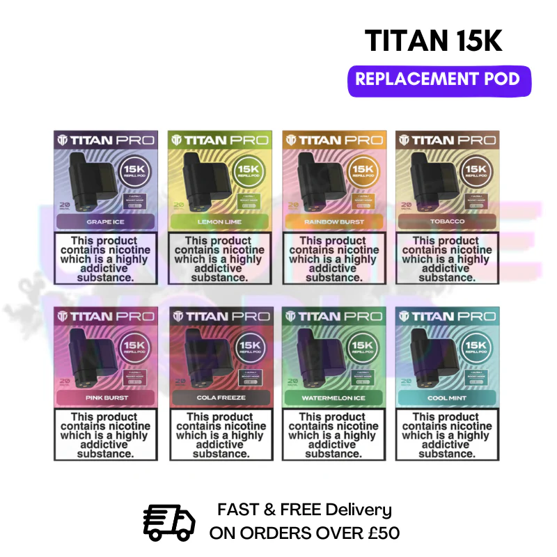 Titan Pro 15K Pods 15000 Puff Replacement - Any 2 For £12
