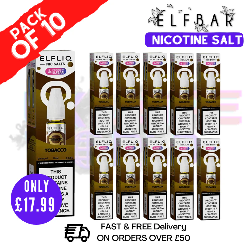 Tobacco ElfLiq Nic Salt BOX OF 10 - ONLY £17.99