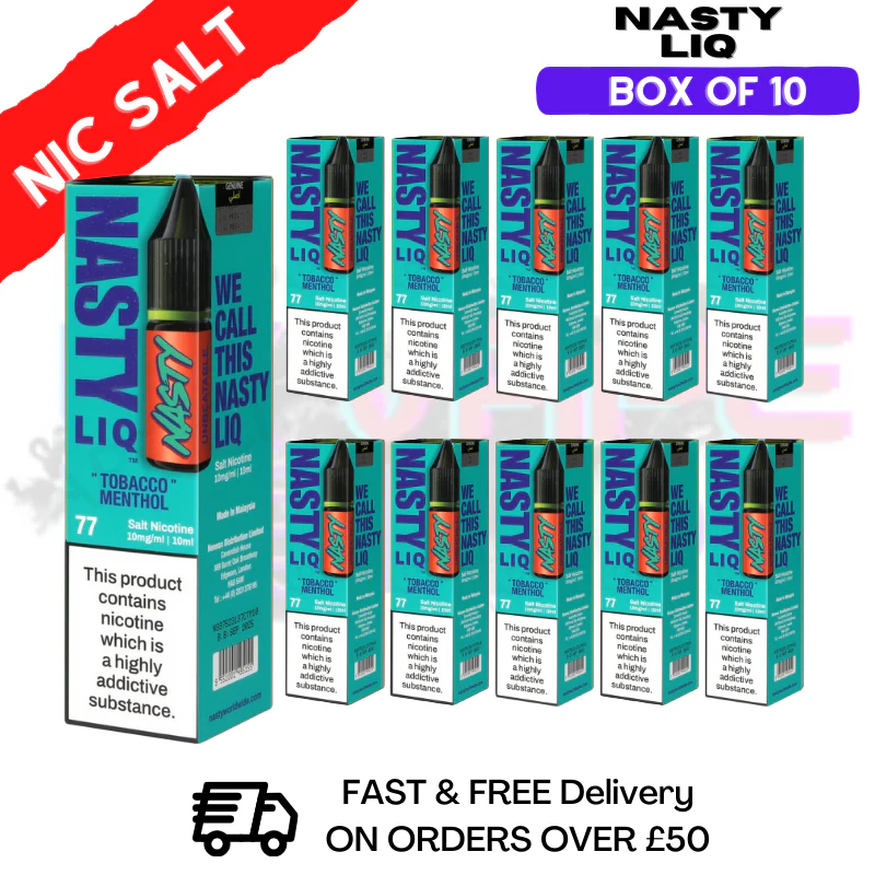 Tobacco Menthol - NastyLiq Nic Salt Box Of 10