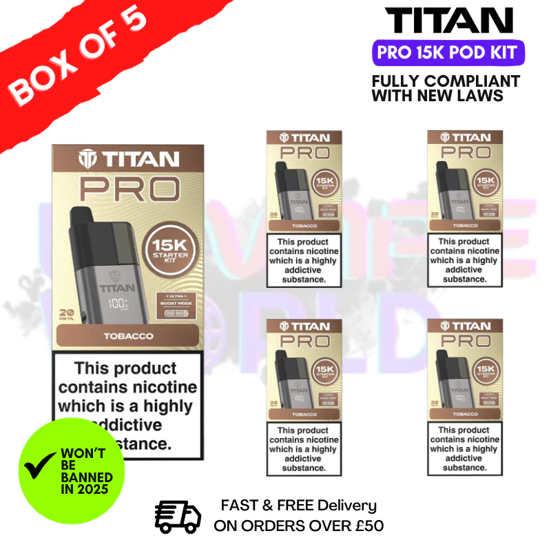 Tobacco Titan Pro 15K Pod Kit Box of 5